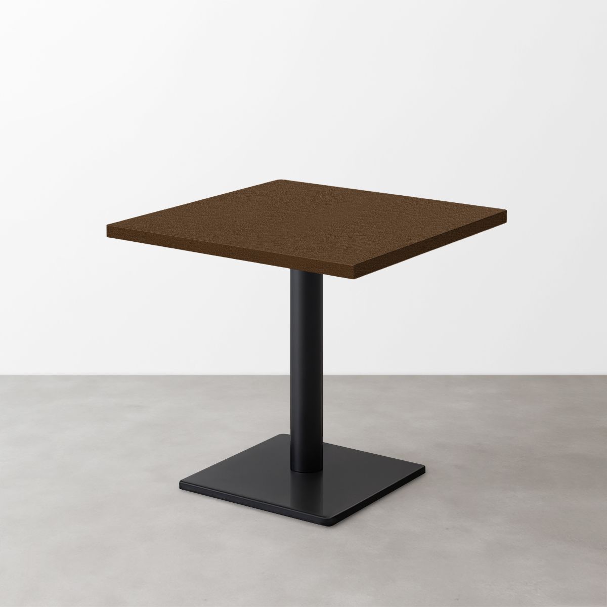 スナックテーブル(D500)ブラウン レザー調 つや消し 正方形ベース脚セット-画像1
