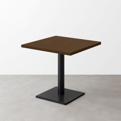 スナックテーブル（D500）ブラウン レザー調 つや消し 正方形ベース脚セット