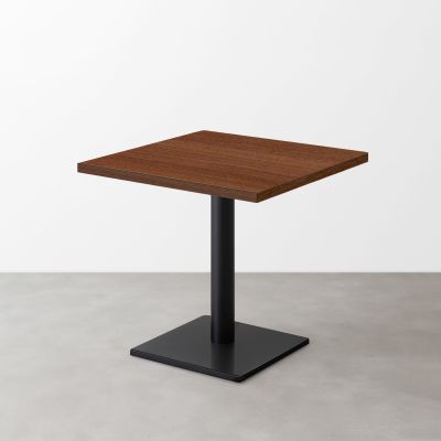 木目スナックテーブル（D500）ブラウン 正方形ベース脚セット