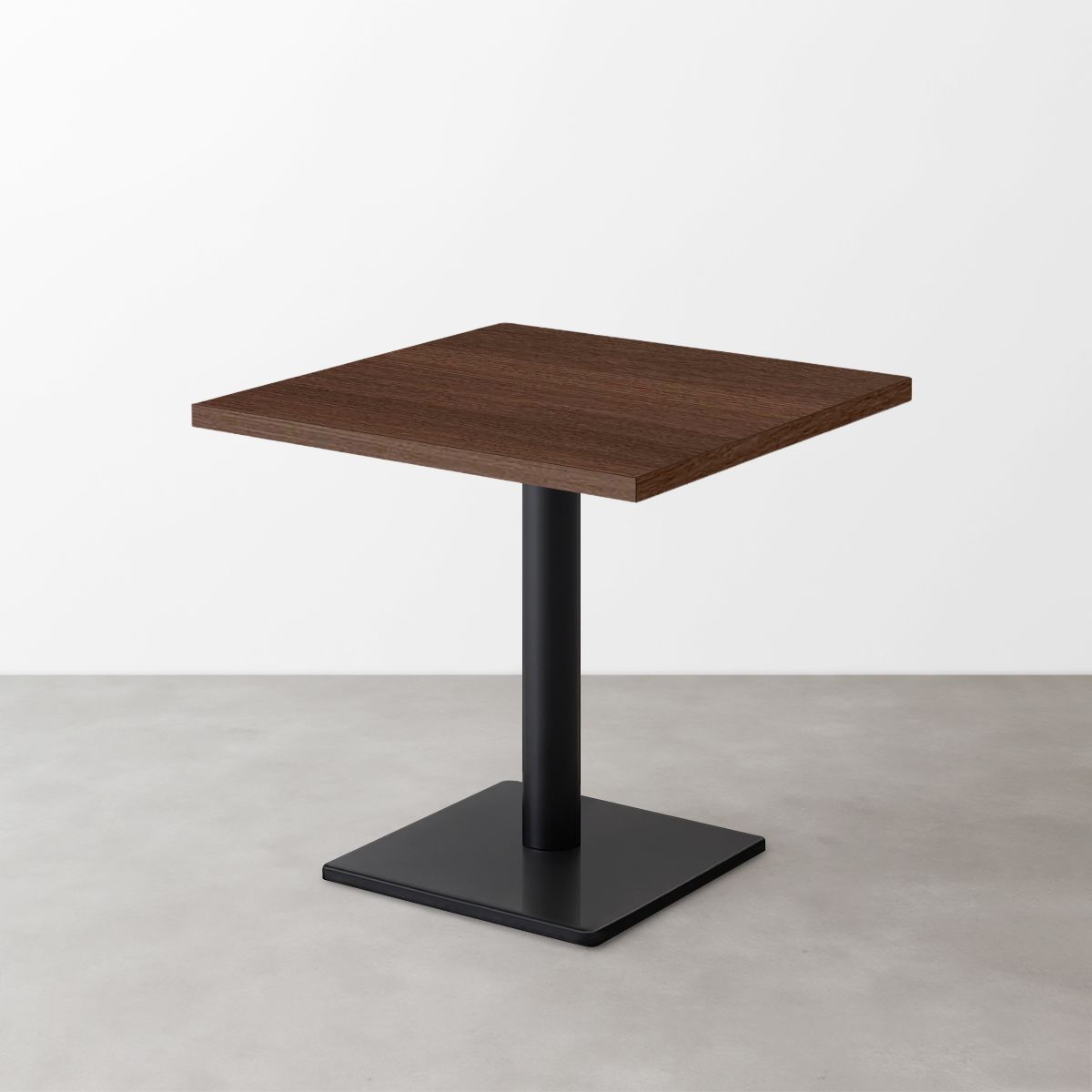 木目スナックテーブル(D500)ダークブラウン 正方形ベース脚セット-画像1
