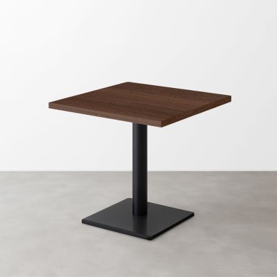 木目スナックテーブル（D500）ダークブラウン 正方形ベース脚セット