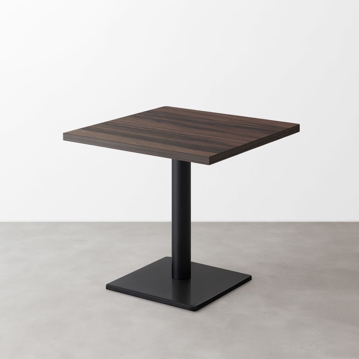 木目鏡面スナックテーブル(D500)グレイッシュブラウンゼブラ 正方形ベース脚セット-画像1