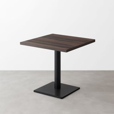 木目鏡面スナックテーブル（D500）グレイッシュブラウンゼブラ 正方形ベース脚セット