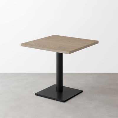 木目スナックテーブル（D600）グレイッシュベージュ 正方形ベース脚セット