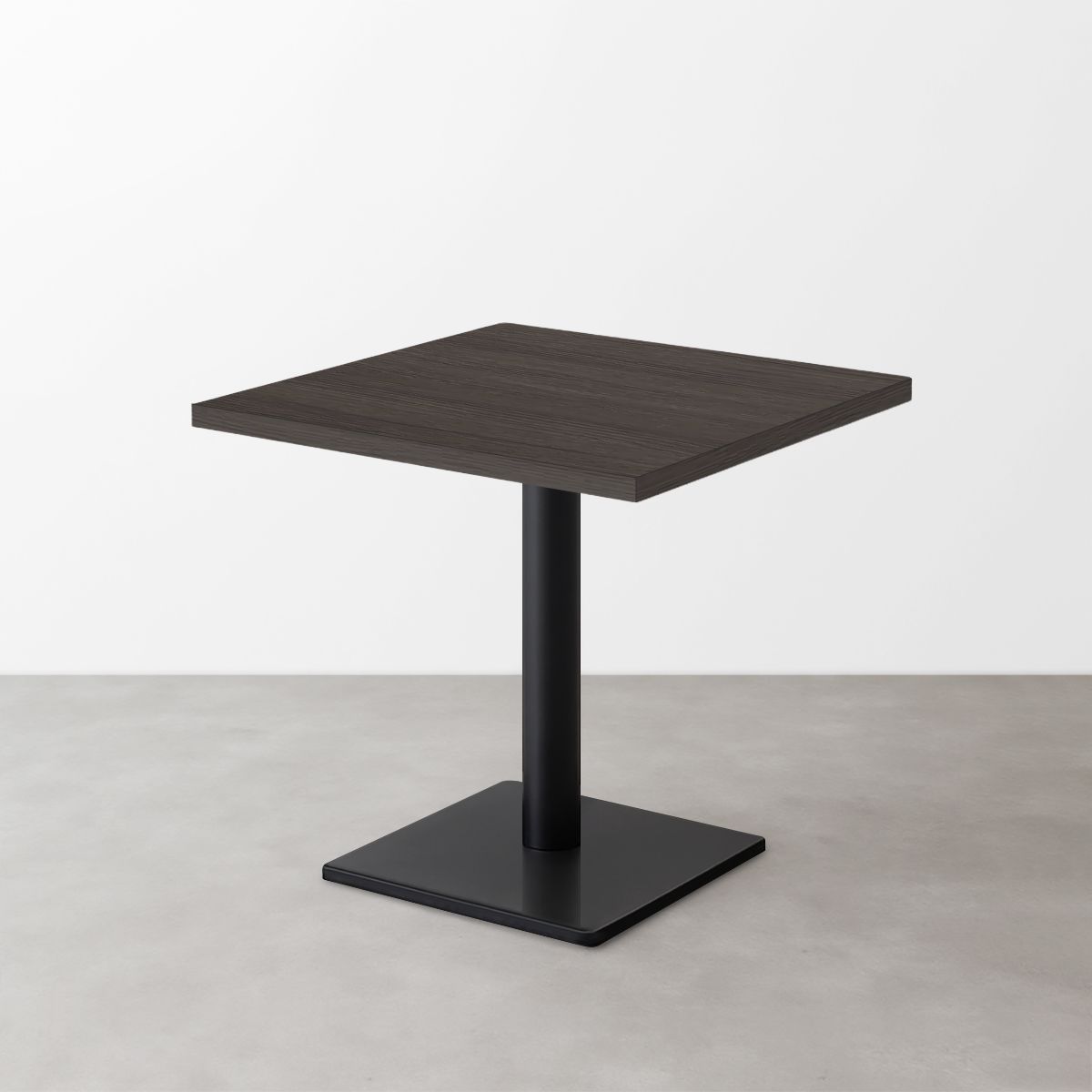 木目スナックテーブル(D500)グレイッシュブラック 正方形ベース脚セット-画像1