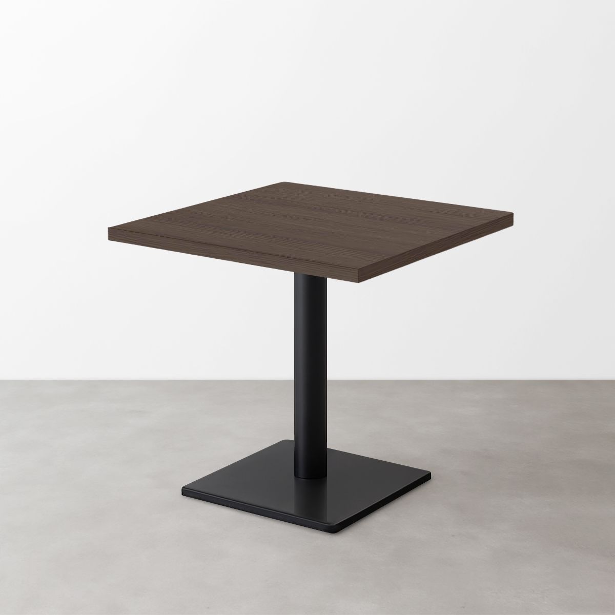 木目スナックテーブル(D500)グレイッシュブラウン 正方形ベース脚セット-画像1