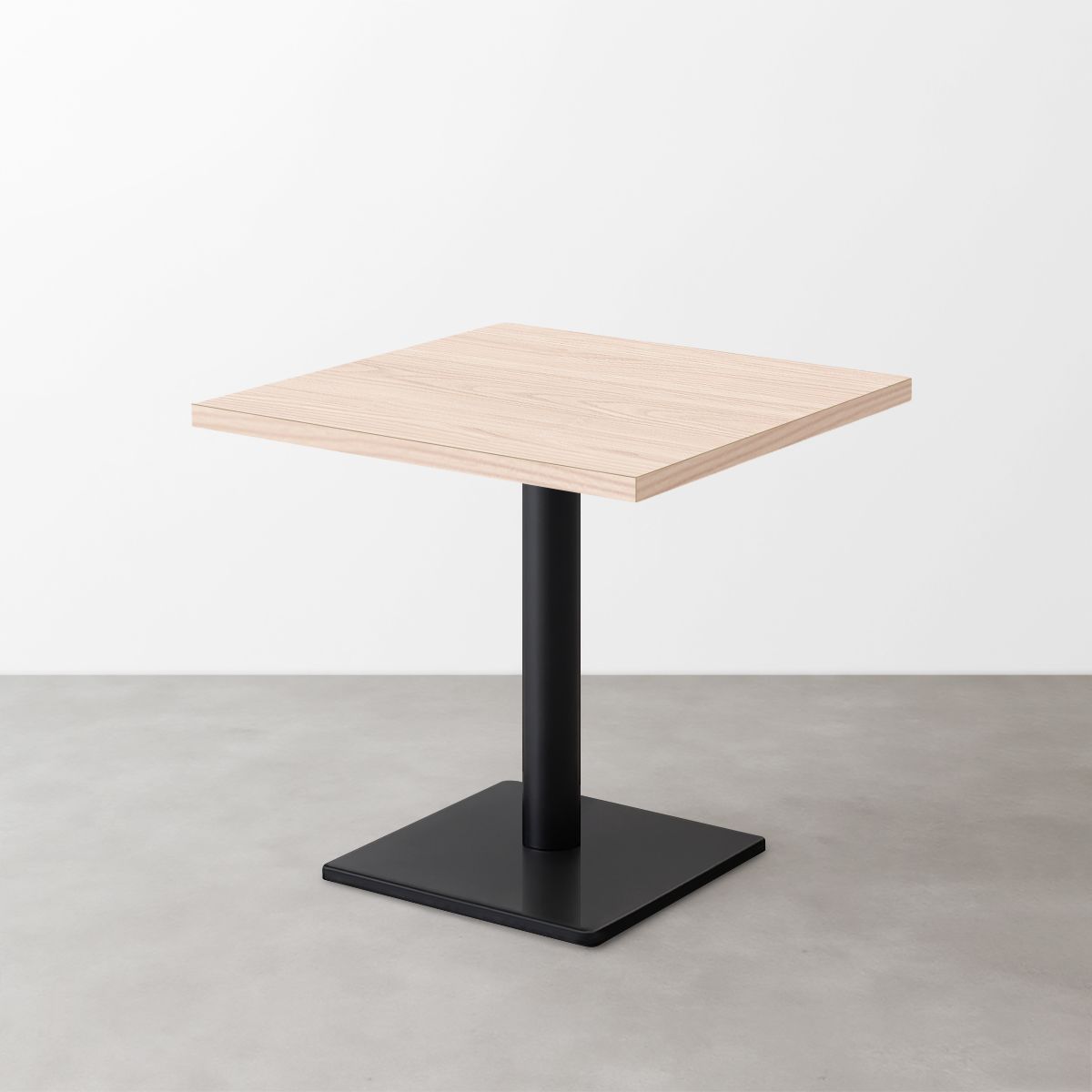 木目スナックテーブル(D500)グレイッシュナチュラル 正方形ベース脚セット-画像1