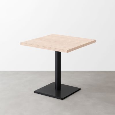 木目スナックテーブル（D600）グレイッシュナチュラル 正方形ベース脚セット