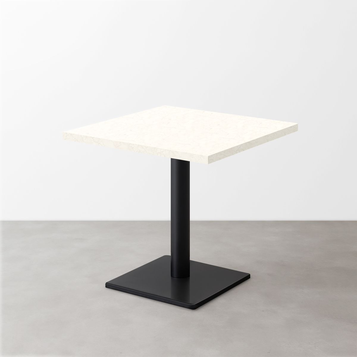 大理石柄スナックテーブル(D500)ナチュラルマーブル(グロス)正方形ベース脚セット-画像1