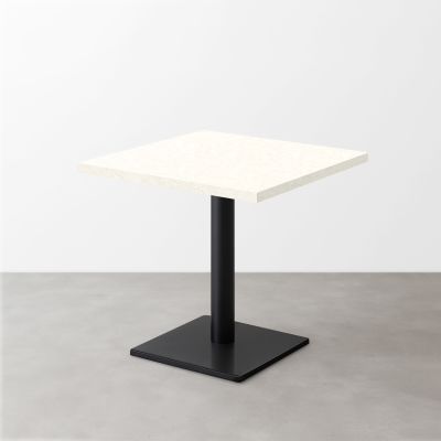 大理石柄スナックテーブル（D500）ナチュラルマーブル（グロス）正方形ベース脚セット