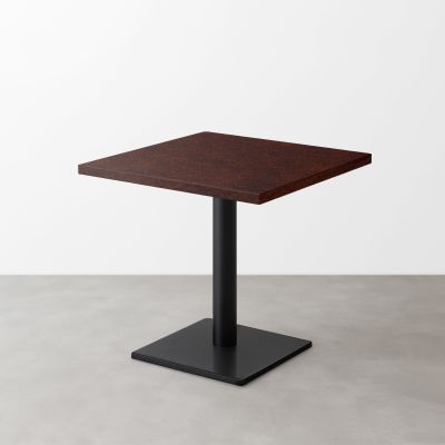 木目鏡面スナックテーブル（D500）レッドブラウン 正方形ベース脚セット