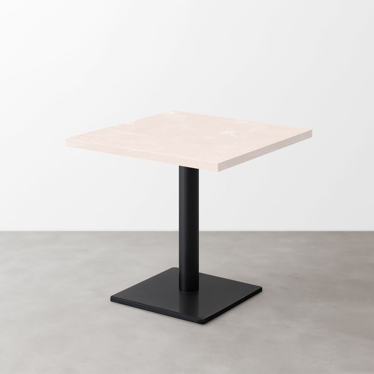 大理石柄スナックテーブル（D500）ローズマーブル（グロス）正方形ベース脚セット-画像1