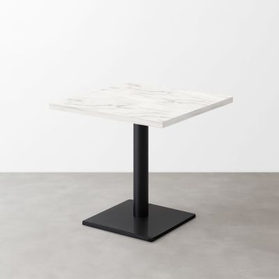 大理石柄スナックテーブル（D550）ホワイトグレー（マット）正方形ベース脚セット