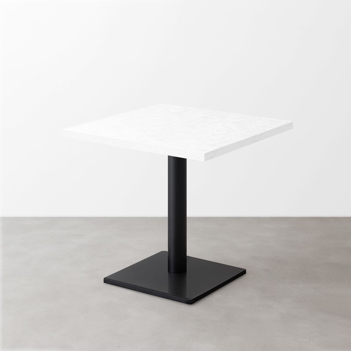 鏡面スナックテーブル（D500）ホワイトセラミック 正方形ベース脚セット-画像1