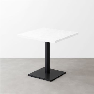 鏡面スナックテーブル（D500）ホワイトセラミック 正方形ベース脚セット