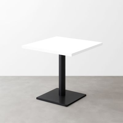 鏡面スナックテーブル（D500）グロスホワイト 正方形ベース脚セット