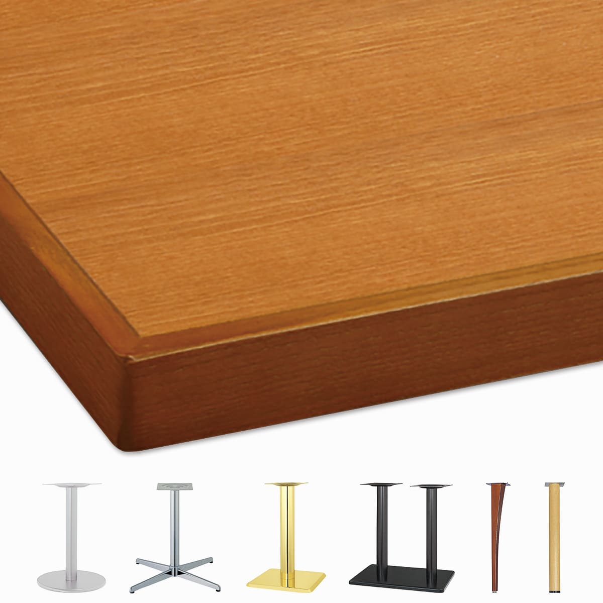 メラミン天板（木製エッジ）8N系色 WF-M8N-画像1