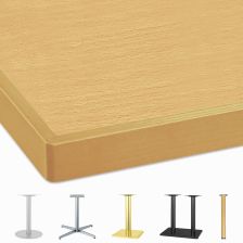 テーブル (天板:メラミン天然木単板) メラミン天板（木製エッジ）和風黒艶消し WF-MBJ」ハストネット