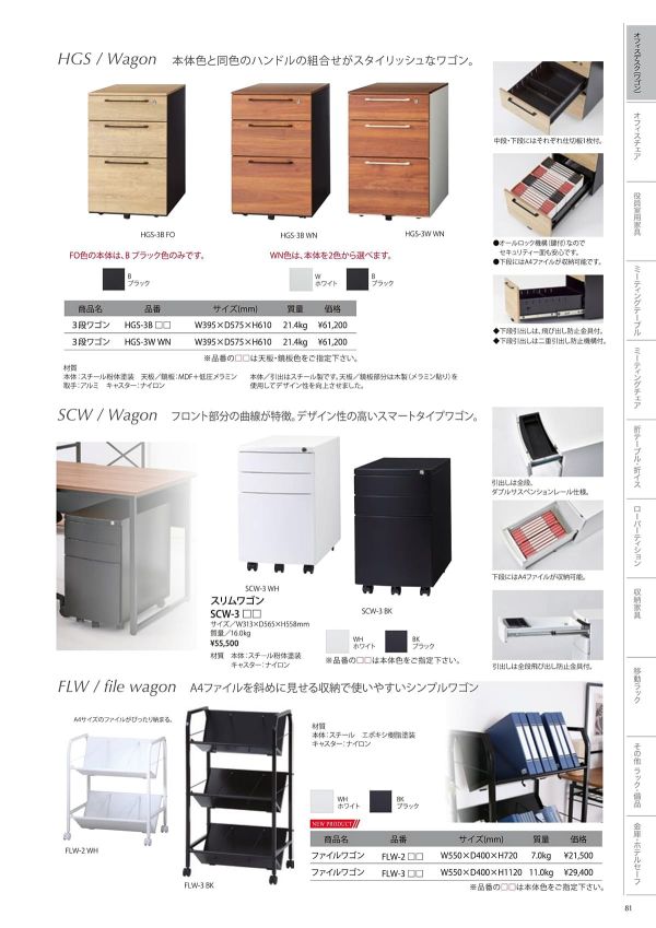 3段ワゴン HGS-3のカタログ画像-1