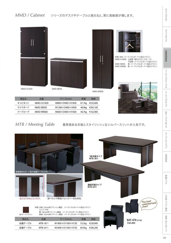 MTB テーブルのカタログ画像-1