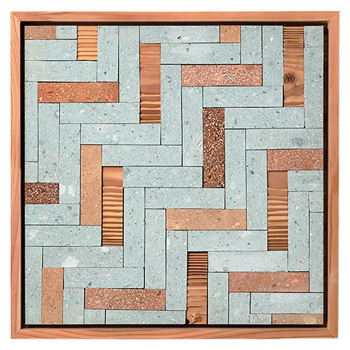 笏谷石 壁面パネル ヘリンボーン柄 ASU-HBP-E-画像1