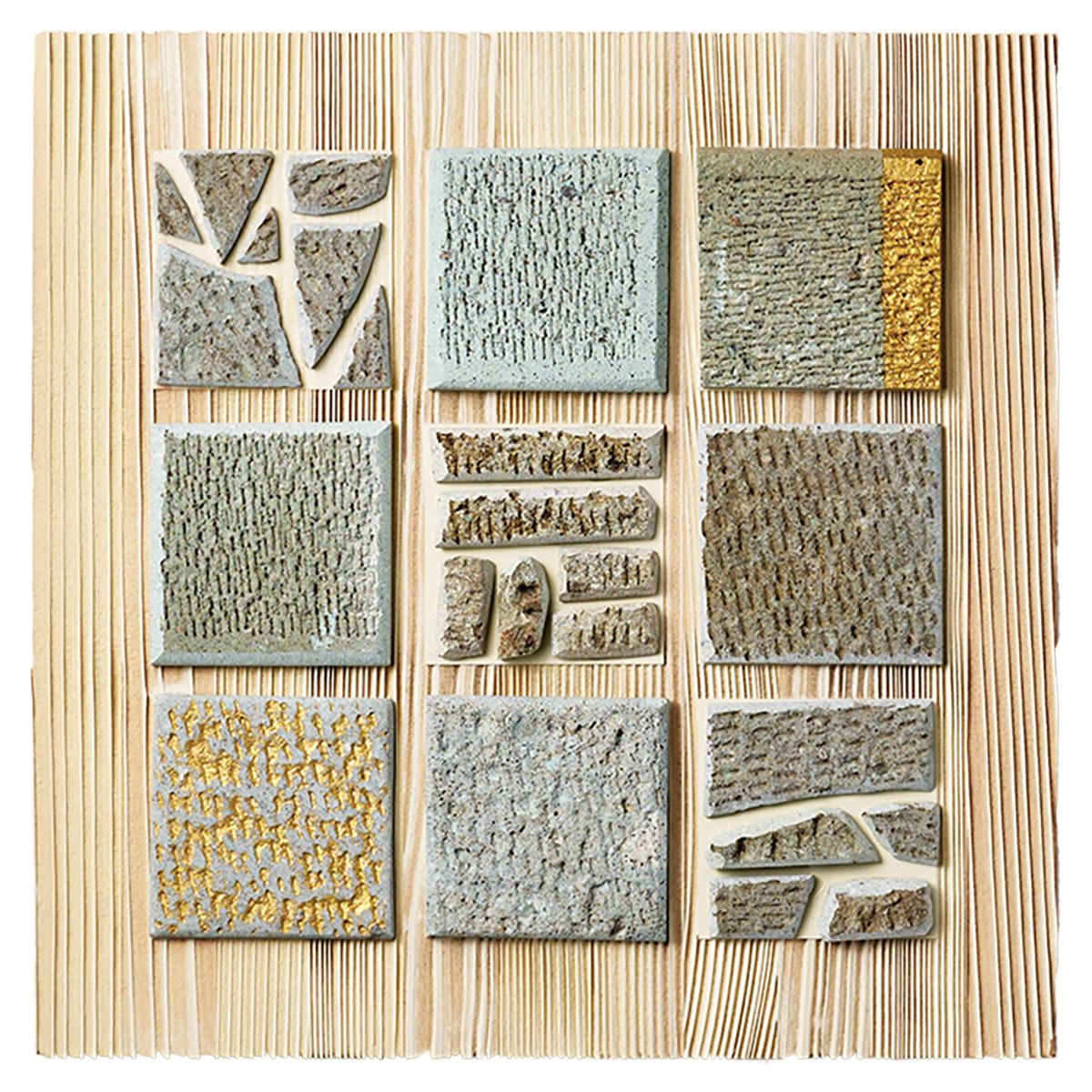 笏谷石 壁面パネル ツル目アート ASU-MSN01-画像1