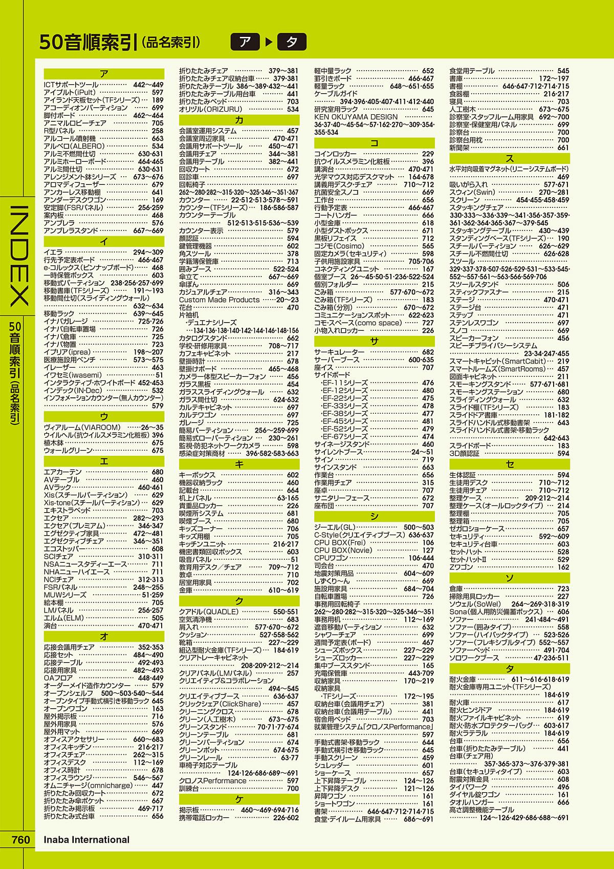 イナバ Inaba カタログ P760