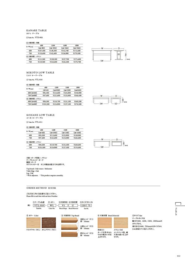 カナレ テーブルのカタログ画像-1