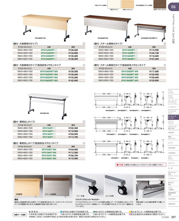 KFH型 テーブルのカタログ画像-1