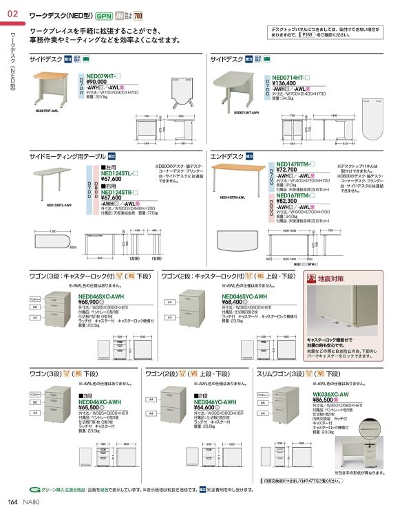 NED046XC ワゴン 3段のカタログ画像-1