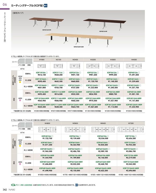 KDF型 テーブル 矩形タイプのカタログ画像-1