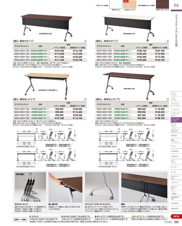 KFRN型 テーブルのカタログ画像-1