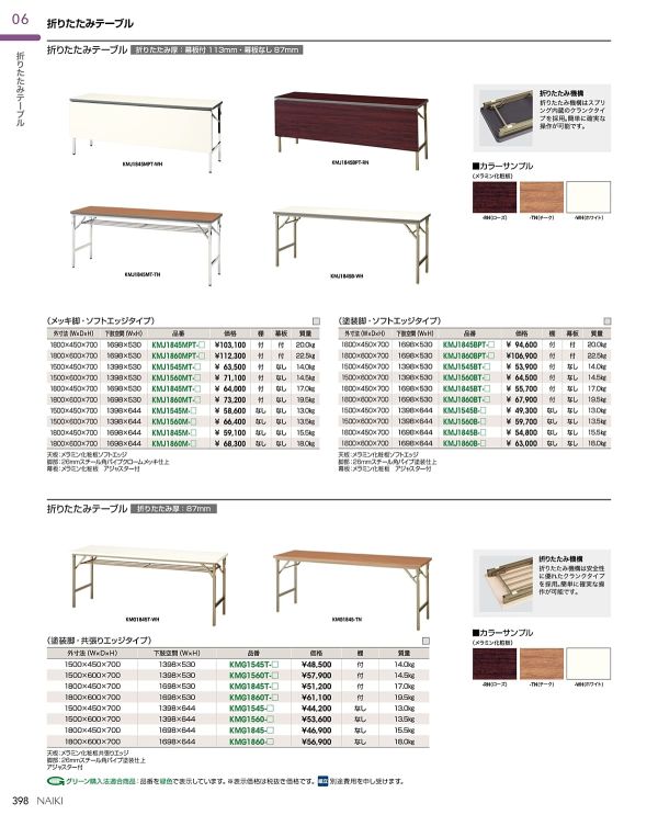 KMG型 テーブルのカタログ画像-1