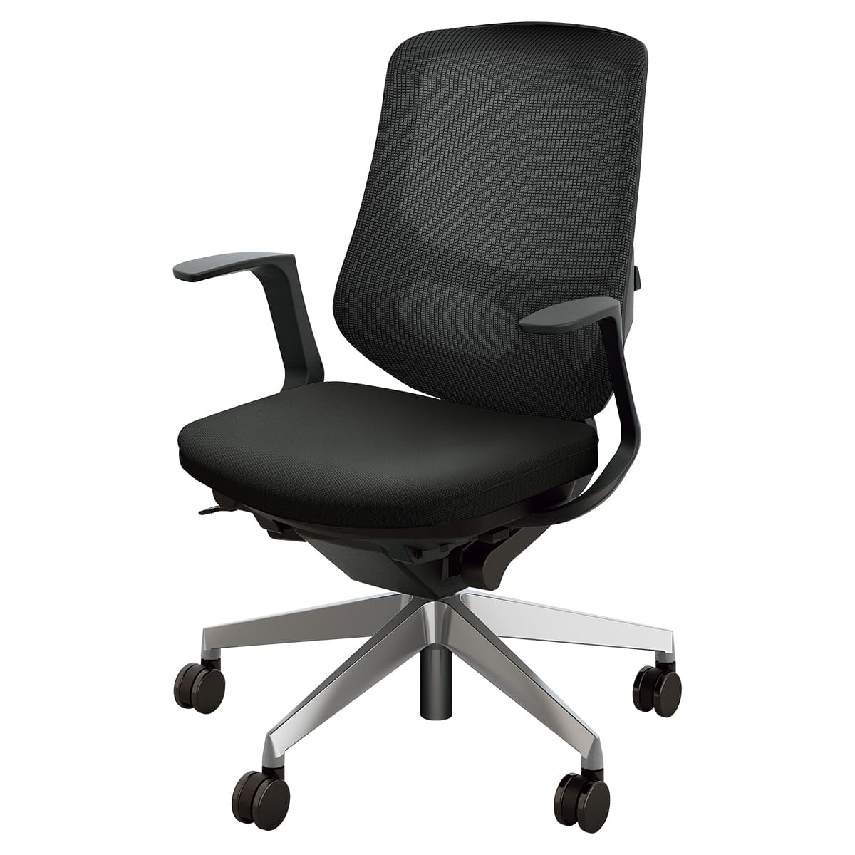 ナイキ/NAIKI 会議用チェアー 肘掛付 キャンチレバー脚/背ヌードタイプ ブラック E298-BK 600×590×822mm