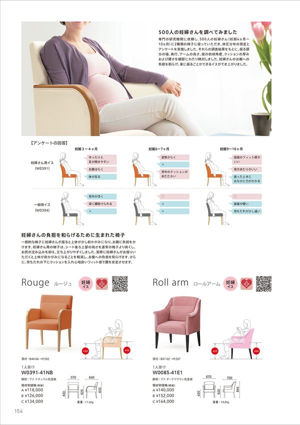 ルージュ 妊婦イス W391-41NBのカタログ画像-1
