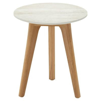 ミューズ サイドテーブルφ400／チークレッグ3