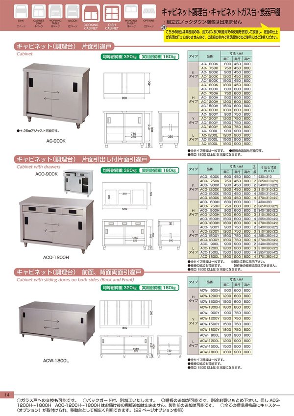 食器戸棚 片面引違戸 ACSシリーズのカタログ画像-2