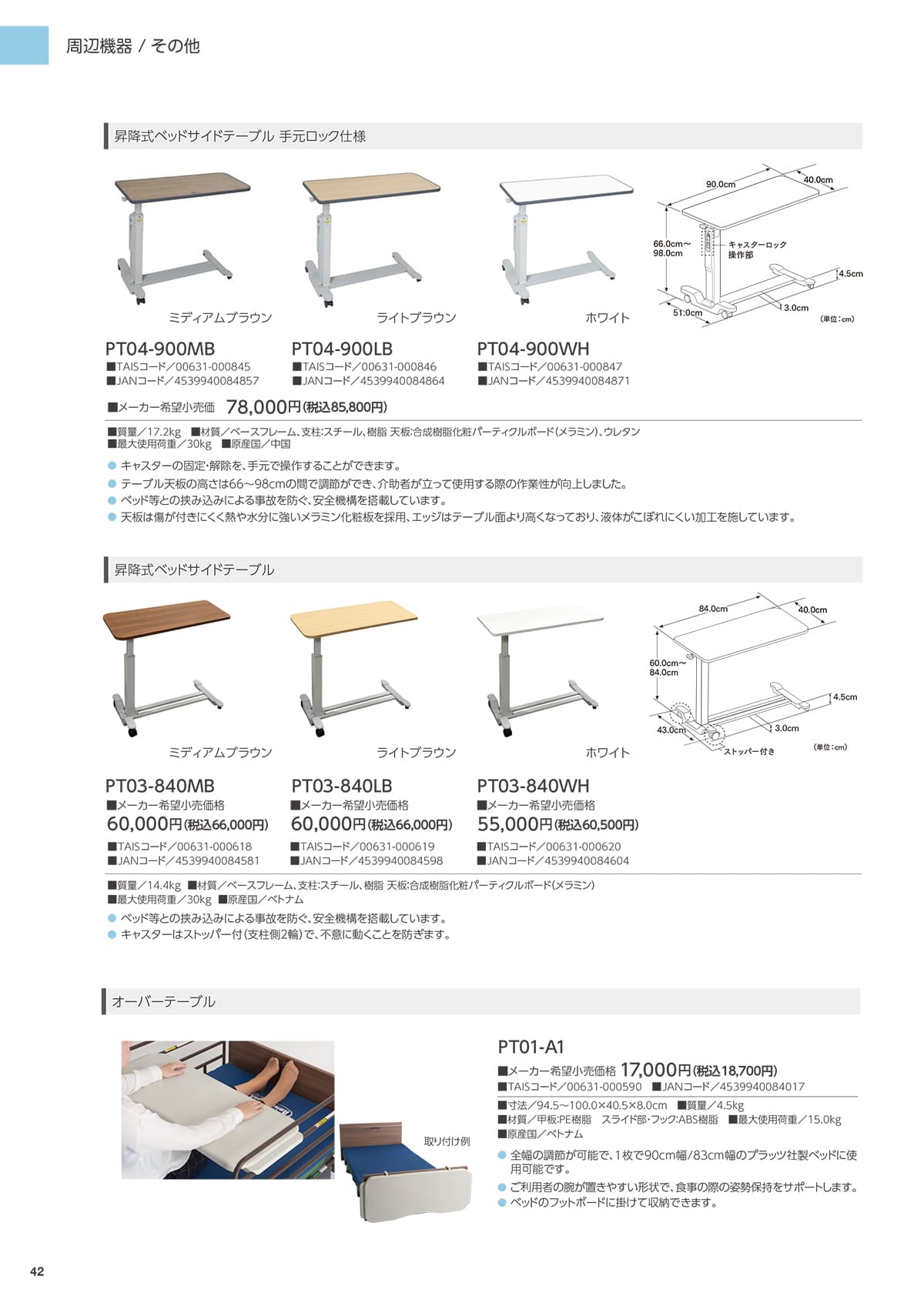 プラッツ（在宅介護ベッド） Platz カタログ P42