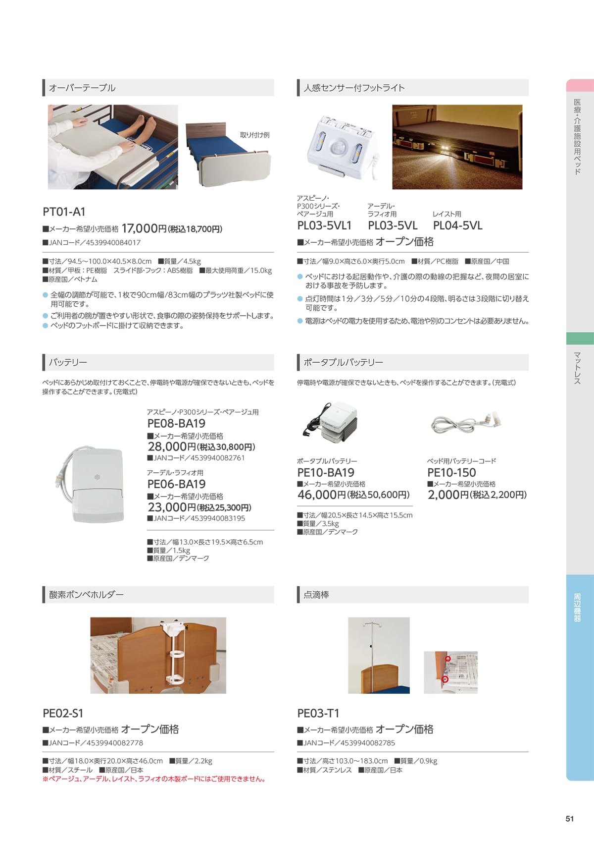 プラッツ（介護施設ベッド） Platz カタログ P51
