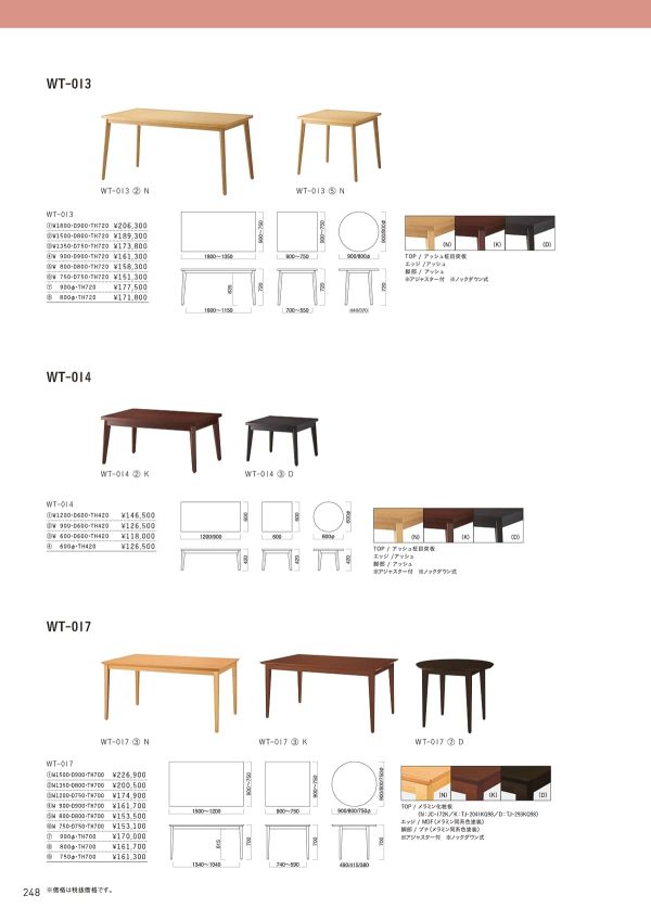 WT-017 角天板タイプのカタログ画像-1