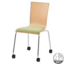 プライウッドキャスターチェア パッド付 RFC-FPCA 4脚セット