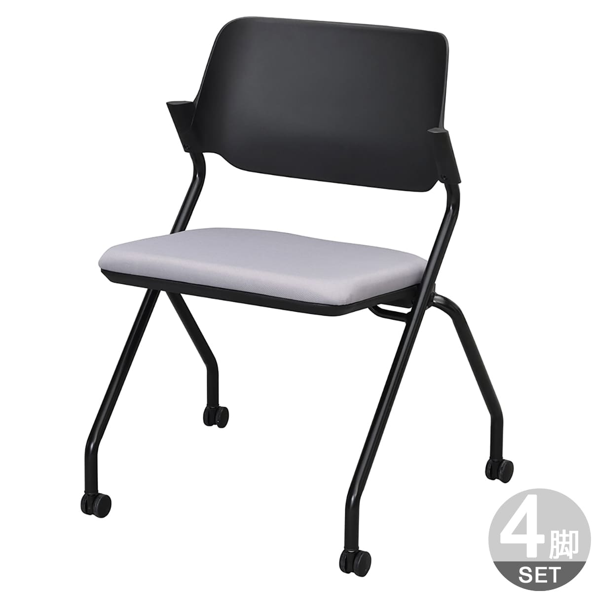 SYネスティングチェア ブラック ファブリック RFC-SYBF 4脚セット-画像1