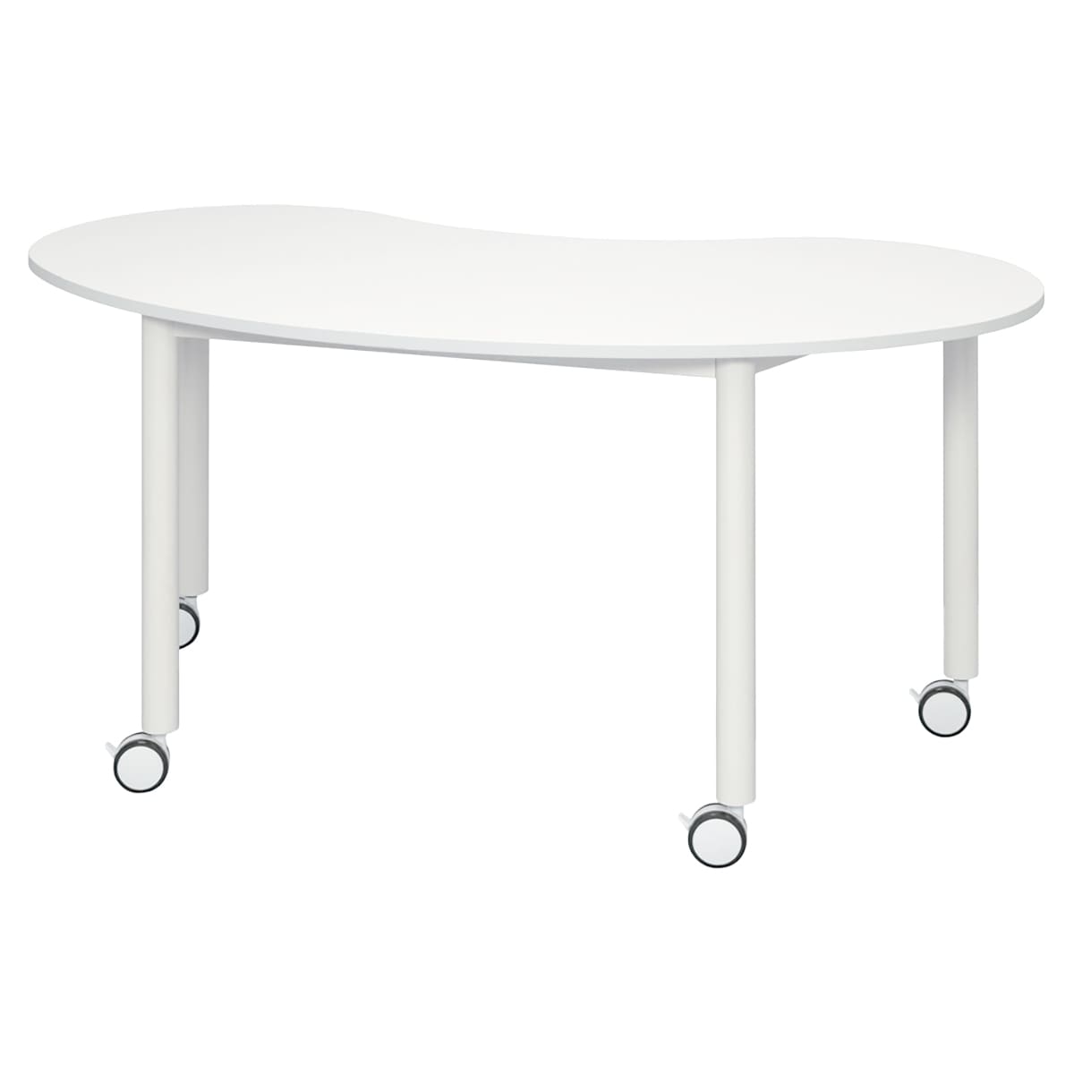 キャスターテーブル ホワイト脚 豆型 RFCTT-WL1476BN-画像1