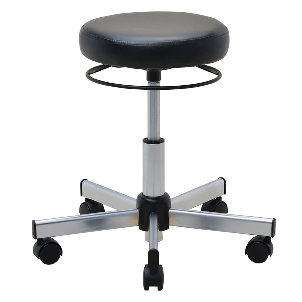 ラウンドキャスタースツール クローム脚 RFRCS-FPBKCL-画像1
