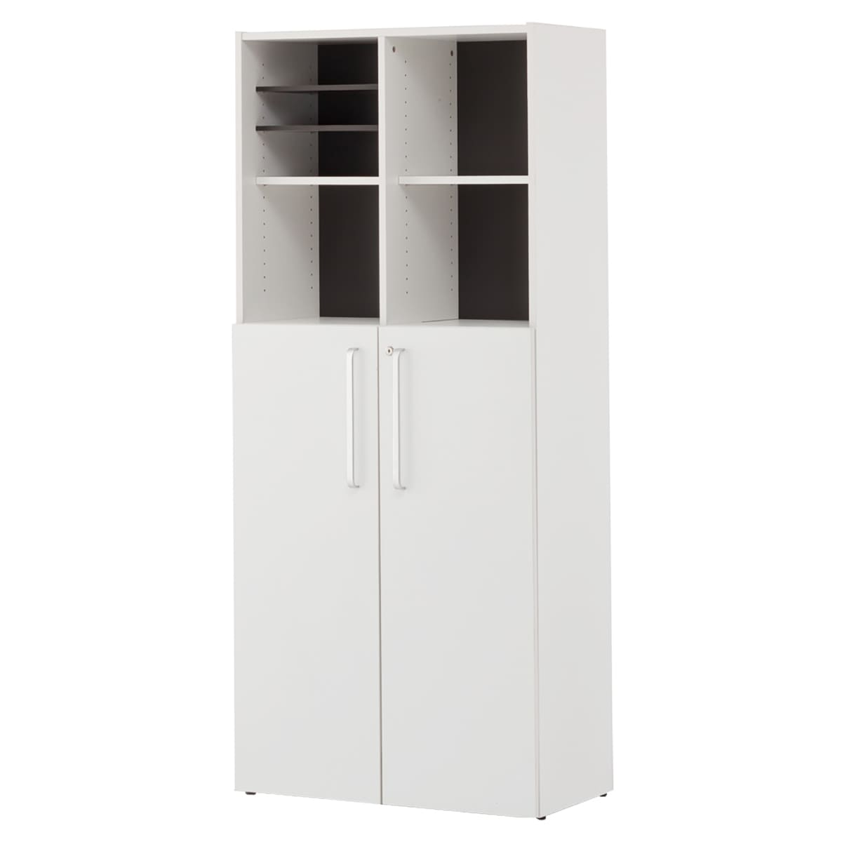 プリーマⅢ 木製格子型シェルフ 2列5段 共通扉付き SHWKS3-25LD-画像1