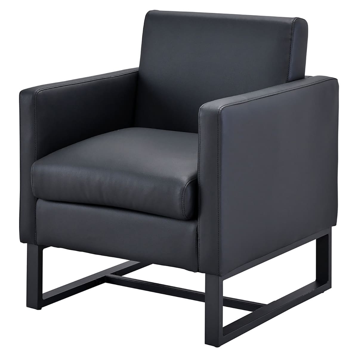 スクエアソファⅡ レザー 1人掛け RFSSF2-L1PBK-画像1