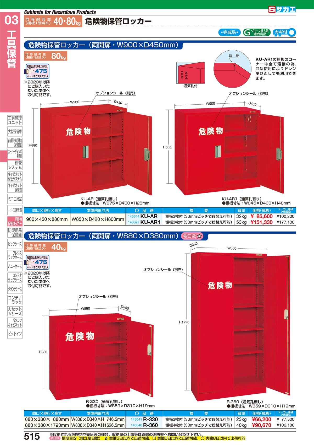 サカエ SAKAE カタログ P515