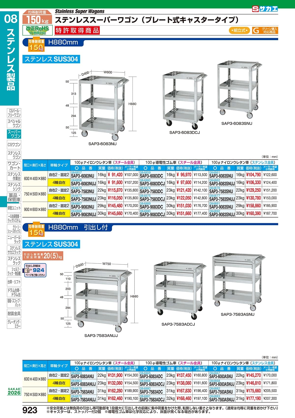 サカエ SAKAE カタログ P923