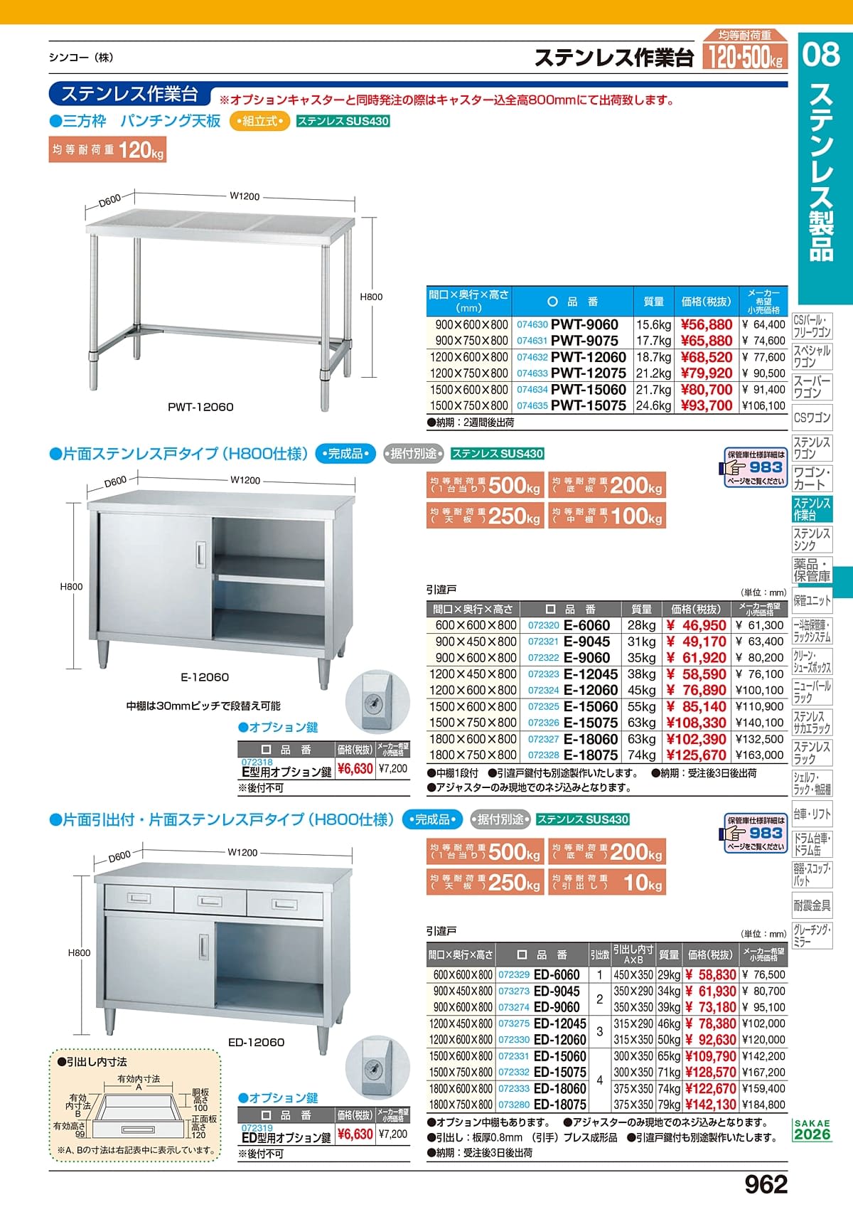 サカエ SAKAE カタログ P962