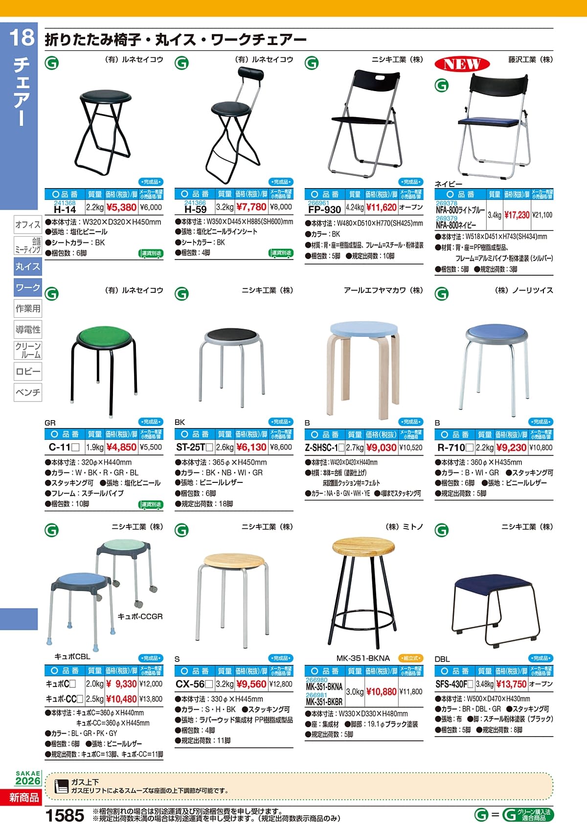 サカエ（SAKAE）カタログ P1585 P1586